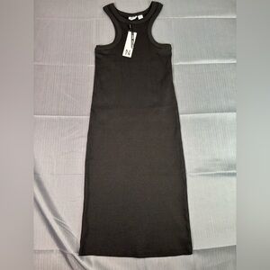 Noisy May Black Ribbed Halter Neck Midi Dress NWT XS